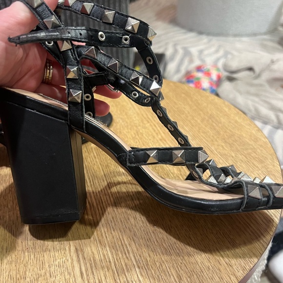 Steve Madden Stardom Black Studded Women's Sandals - Picture 3 of 9